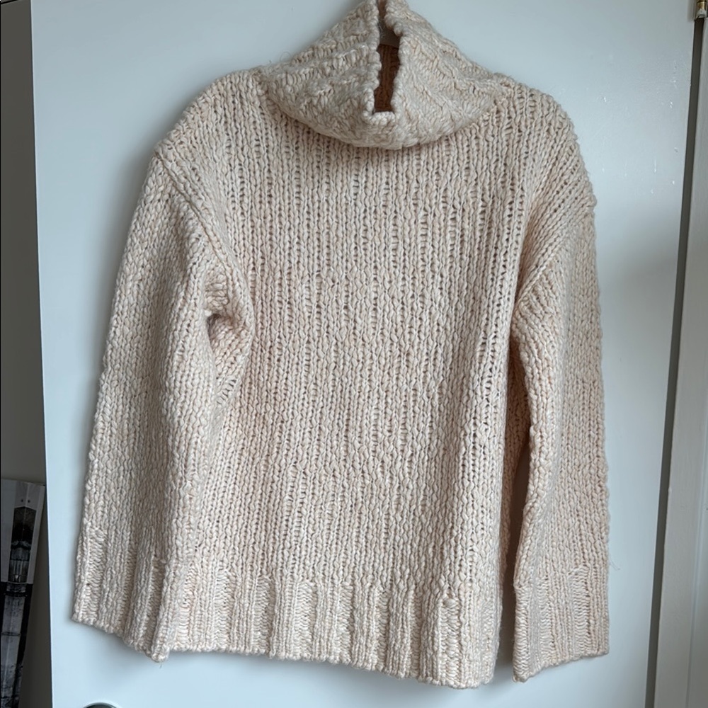 J. Crew Cream Chunky Knit Turtleneck Sweater